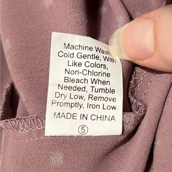 Women's Plus Dusty Rose Solid Swiss Dot Short Sleeve V Neck Smock Dress Size 3XL - Picture 11 of 11